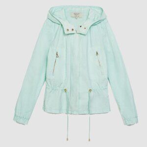 Zara 100% Cotton Hooded Utility Jacket NWOT